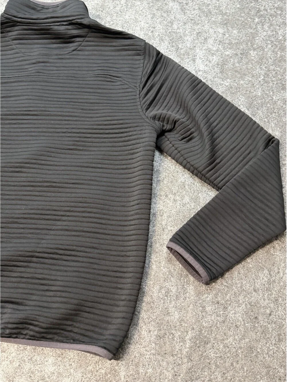 Gerry Men’s M Black Ribbed Fleece Snap Pullover Mock Neck with Kangaroo Pocket